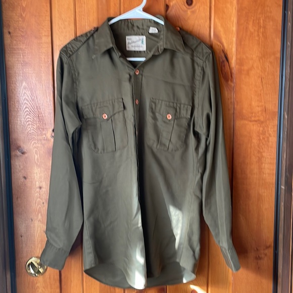 Fieldmaster Button UP 70s Vintage Size S Green - Picture 1 of 4